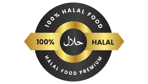 100% Halal Food Logo