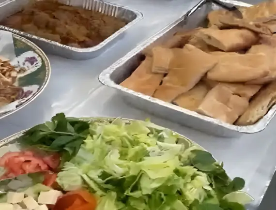 Qabuli Pulao catering tray with lamb shank in Vacaville CA